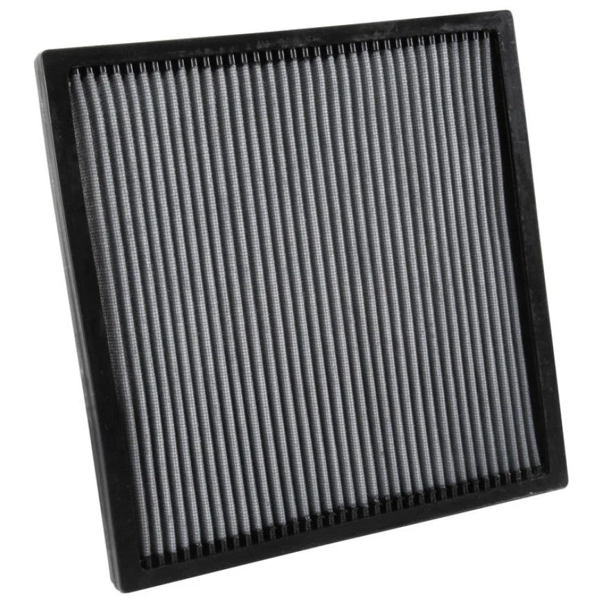 K&N VF3017 washable cabin air filter featuring pleated white synthetic media for 2010-2015 Chevrolet Camaro.