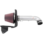 K&N 69-4527TS Typhoon performance air intake kit with silver aluminum tube, red conical filter, and black heat shield.
