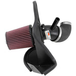 K&N Typhoon air intake system 69-5311TTK with black aluminum tube and red conical air filter.