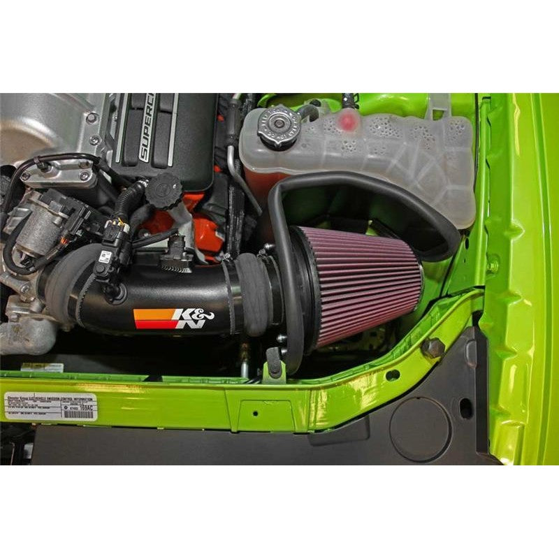 K&N Typhoon short ram intake system with mandrel-bent aluminum tube and conical oiled cotton air filter