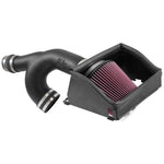 K&N 57-2593 intake system with black HDPE tube and red conical cotton air filter for 2015-2017 Ford F-150 2.7L.