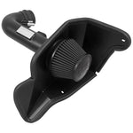 K&N Blackhawk 71-3535 air intake with black powder-coated aluminum tube and black synthetic dry filter for Mustang GT.