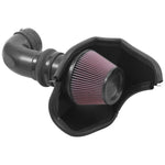K&N AirCharger performance intake system with carbon fiber tube and red oiled cotton filter for 2016-2019 Cadillac CTS V