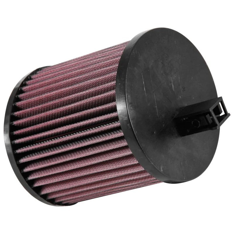 K&N E-0650 oiled cotton high-flow drop-in replacement air filter.