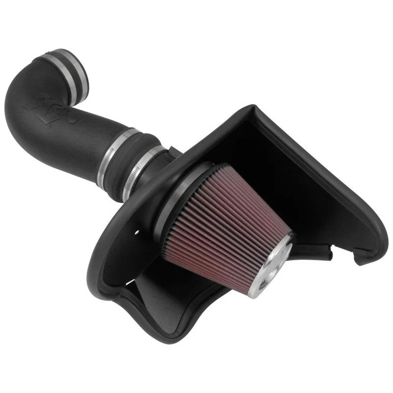 K&N 63-3092 AirCharger cold air intake with black HDPE tube and red oiled cotton filter for 2016-2024 Camaro SS