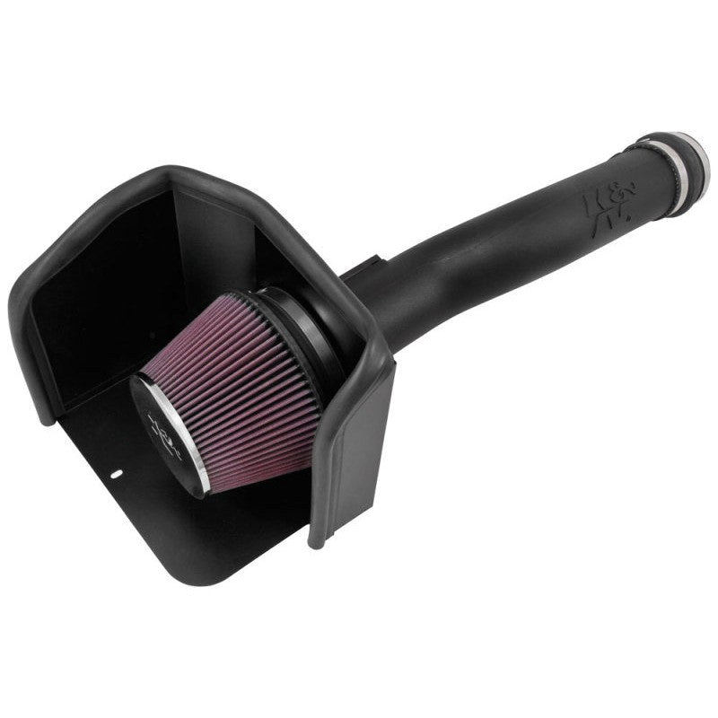 K&N 63-9039 AirCharger intake system with black HDPE tube and red oiled filter for 2016-2023 Toyota Tacoma V6-3.5L