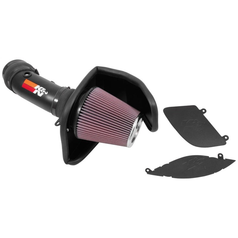 K&N Typhoon cold air intake system 69-2553TTK with black aluminum tube and red oiled cotton air filter