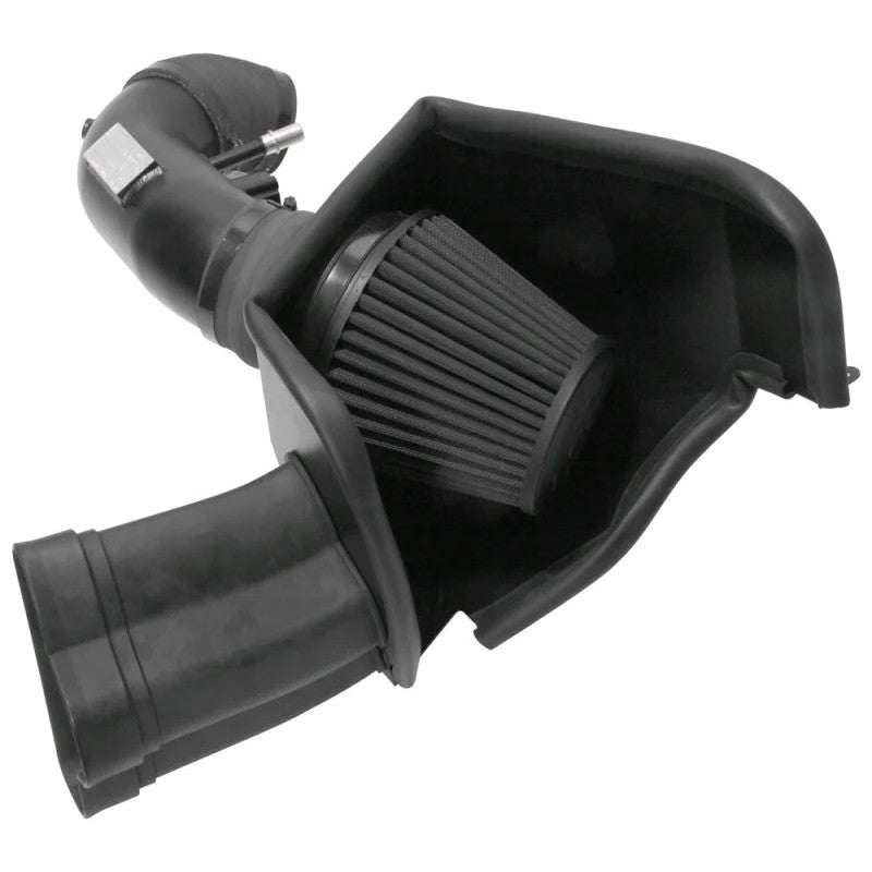 K&N Blackhawk Induction air intake system with black powder-coated aluminum tube and oil-free filter for 2018-2023 Mustang GT.