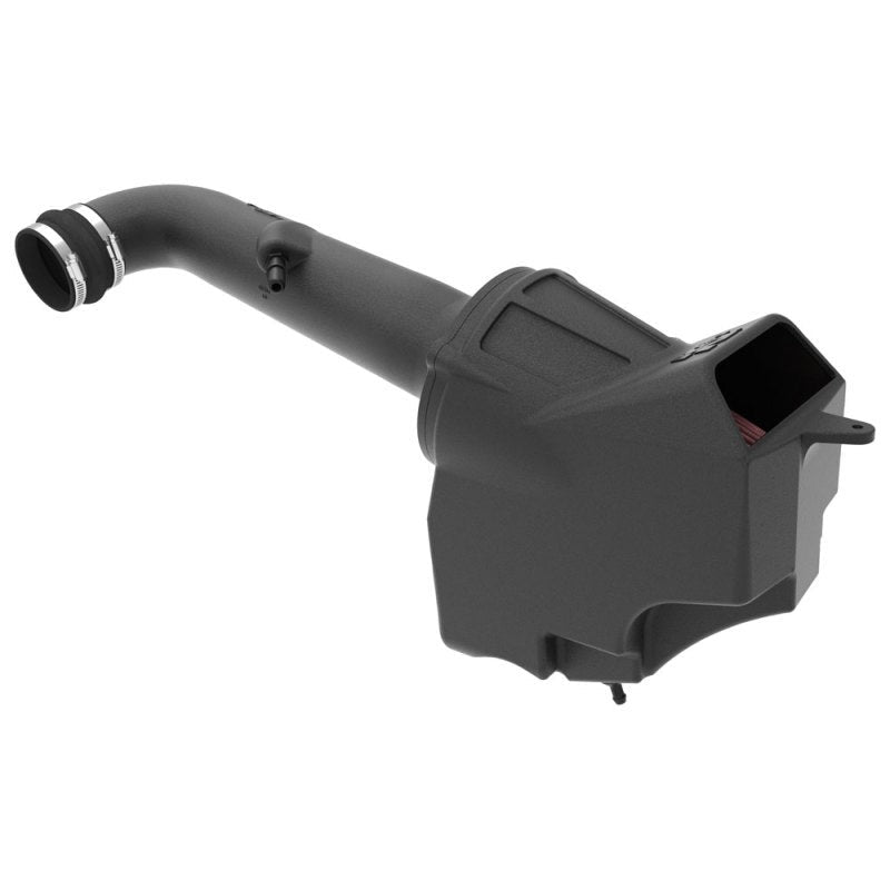 K&N 63-1576 AirCharger cold air intake system featuring a black HDPE tube and enclosed air box for Jeep V6-3.6L engines