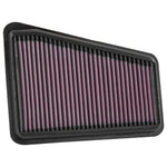 K&N 33-5068 right side drop-in high-flow air filter with red pleated cotton media for Genesis G70 and Kia Stinger V6-3.3L