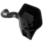 K&N Black Performance Intake Kit featuring black high-flow tube, heat shield, and dryflow synthetic air filter.
