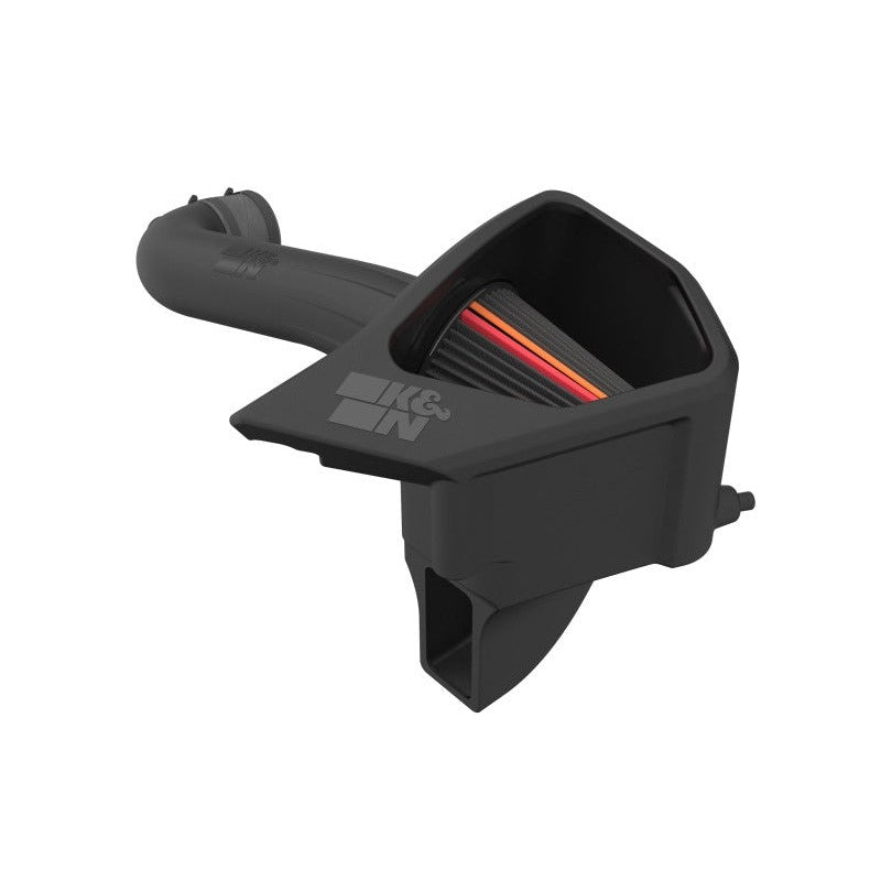 K&N NextGen cold air intake featuring a black rotationally molded HDPE tube and oil-free DryFlow synthetic air filter.