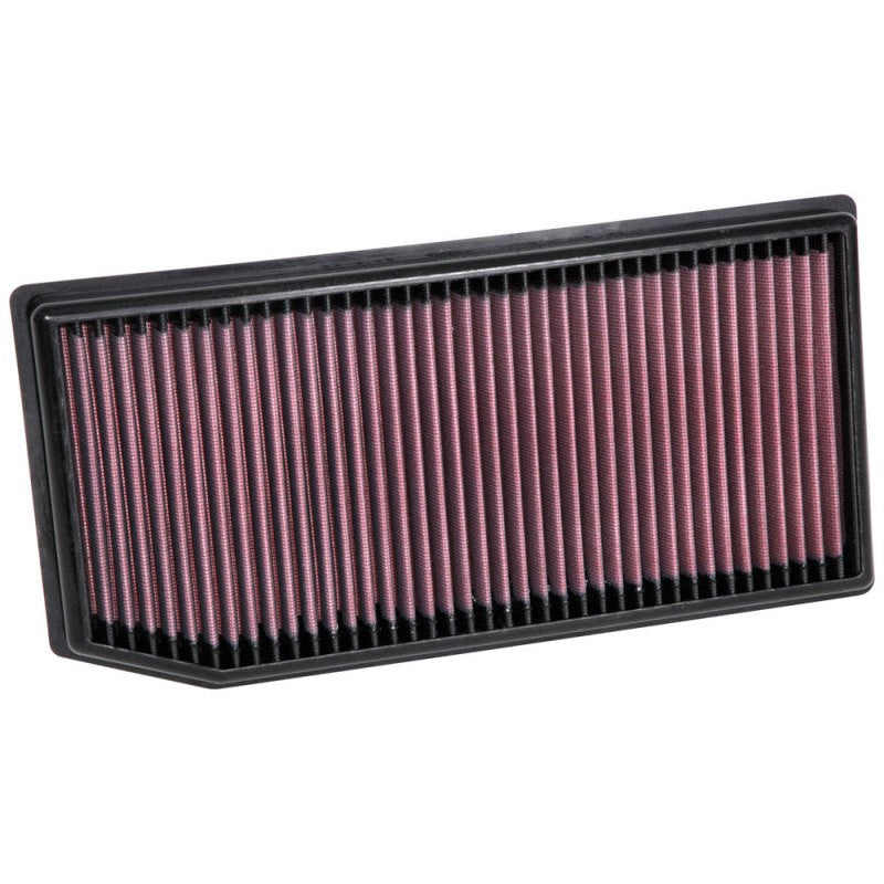 K&N 33-3142 washable high-flow replacement air filter with layered oiled cotton media for Mercedes-Benz 2.0L engines.