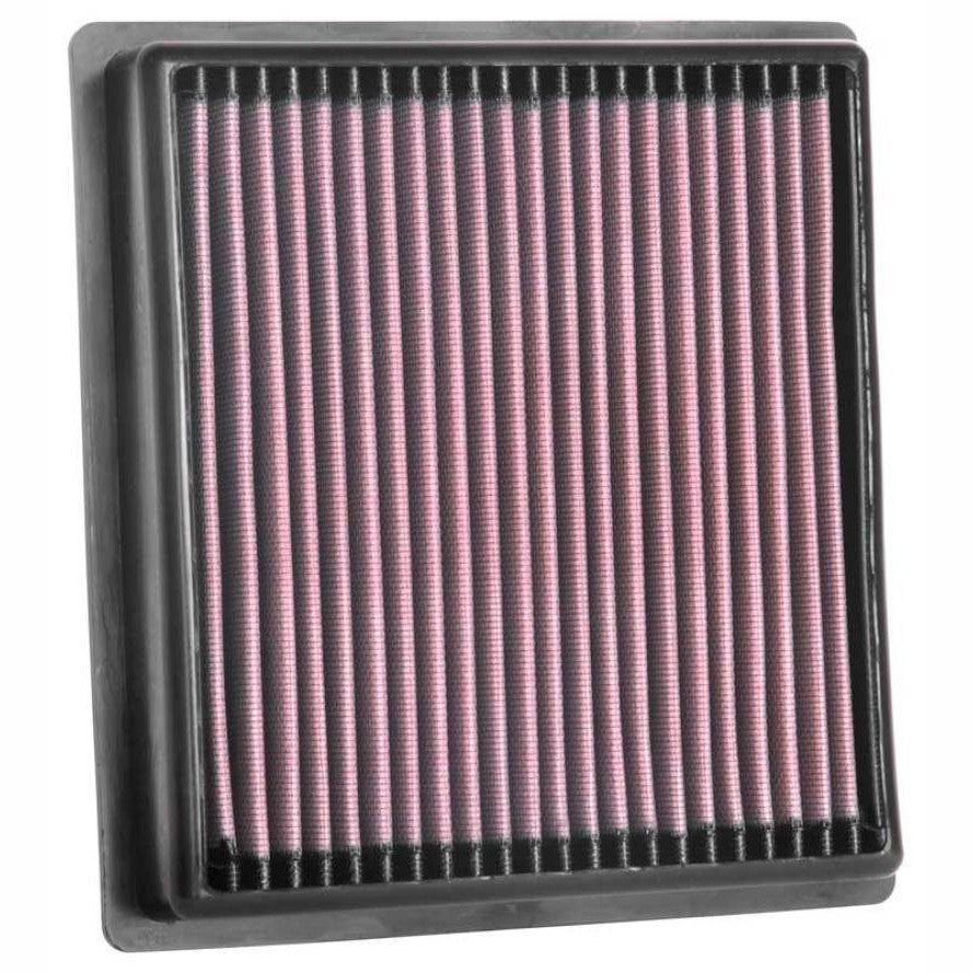 K&N 33-5092 high-flow washable replacement air filter with red oiled cotton media for Subaru WRX STI.