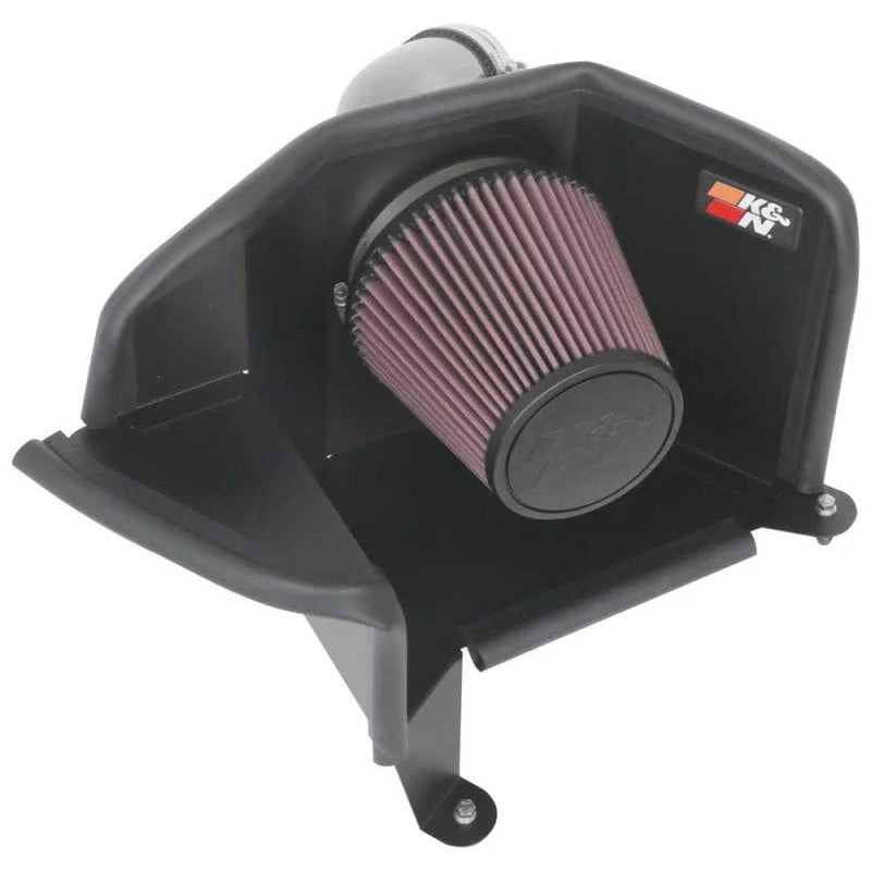 K&N 77-2615KC Performance Air Intake with mandrel-bent aluminum tube and red conical air filter for Ford Bronco Sport.