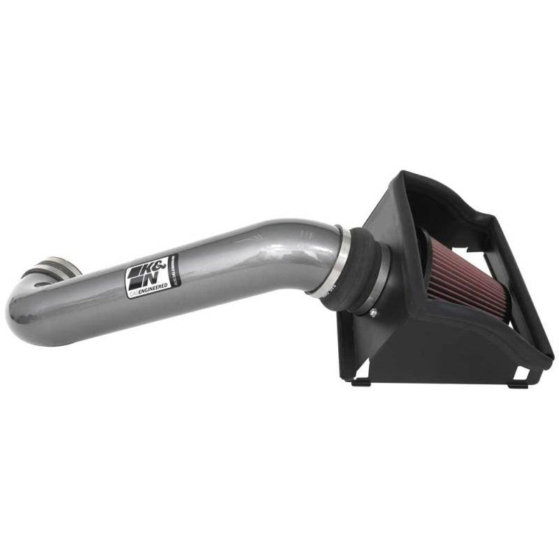 K&N 77-2616KC intake kit for 2021-2025 Ford F-150 V8-5.0L with aluminum tube and red oiled cotton filter