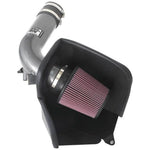 K&N Typhoon air intake system with a mandrel-bent aluminum tube and red oiled cotton filter for Hyundai and Kia 2.5L engines