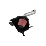 K&N 69-1510TC Typhoon intake system featuring a silver mandrel-bent aluminum tube and red oiled cotton air filter.