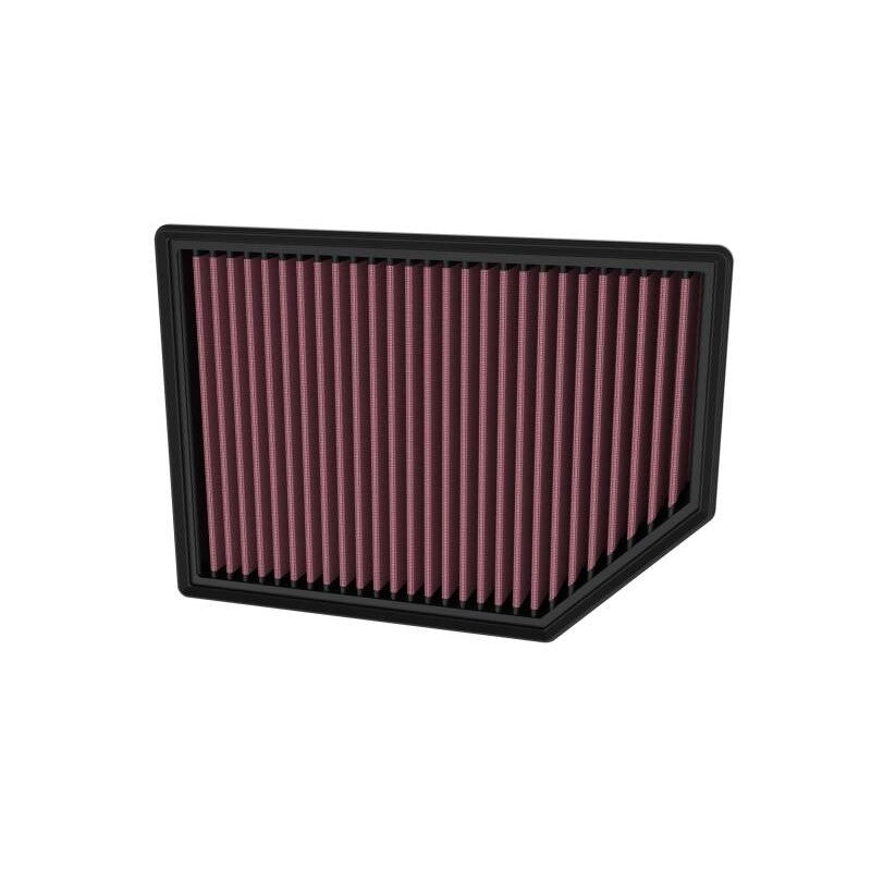 K&N 33-5125 high-flow replacement air filter with red oiled cotton media for 2022-2026 Jeep and Ram models.