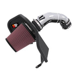 K&N 77 Series air intake system with polished aluminum tube and red conical cotton air filter for 2024-2026 Toyota 2.4L