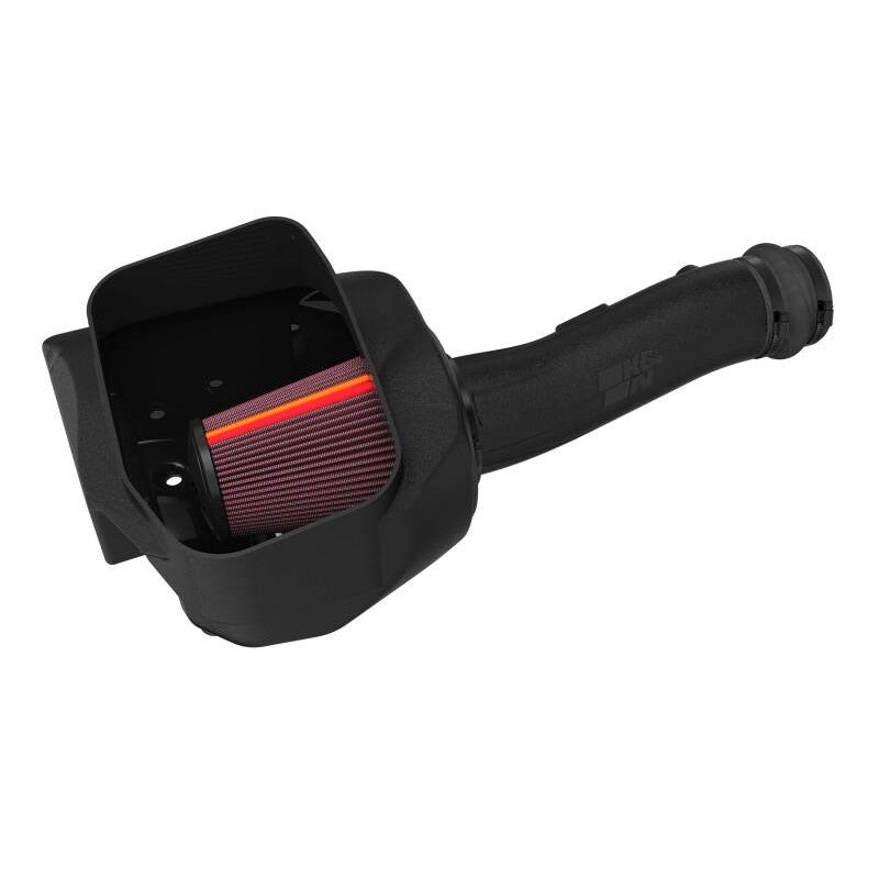 K&N NextGen cold air intake system for 2025-2026 Ram 1500 RHO featuring a black HDPE tube and conical air filter.
