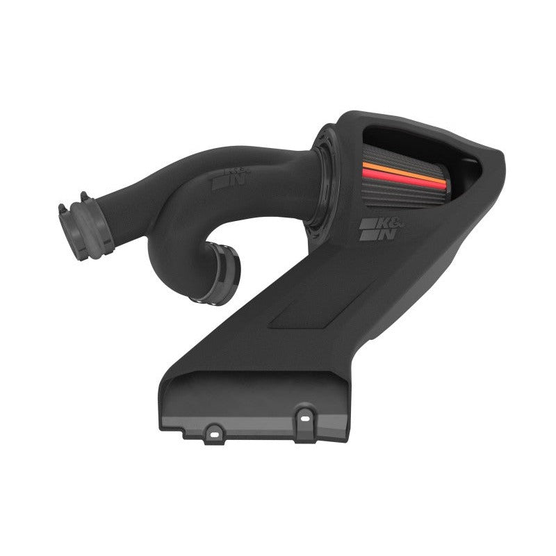 K&N NextGen cold air intake system featuring dual HDPE intake tubes and a red oil-free Dryflow filter for Ford F-150.