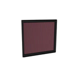 K&N 33-5138 high-flow replacement air filter with red oiled cotton media and black frame for Ford E-350 Super Duty.