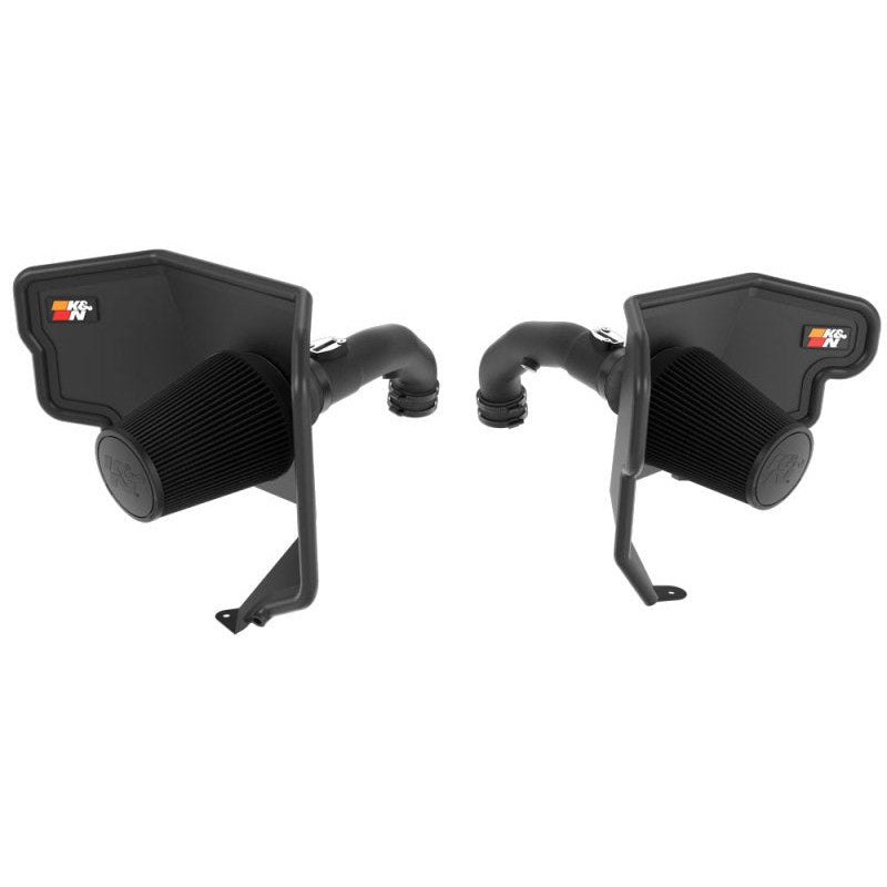 K&N Blackhawk Performance Intake Kit with black aluminum tube and synthetic DRYFLOW air filter for 3.5L Toyota engines
