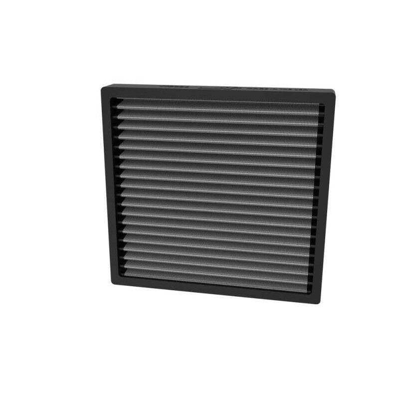 K&N VF2086 washable replacement cabin air filter with white pleated media and black frame.