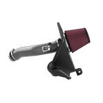 K&N performance air intake system with mandrel-bent aluminum tube and red oiled cotton air filter for Jeep Grand Cherokee.