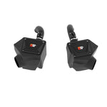 K&N 63-9042 AirCharger cold air intake system with black HDPE tube and red oiled cotton filter for Toyota Tundra.