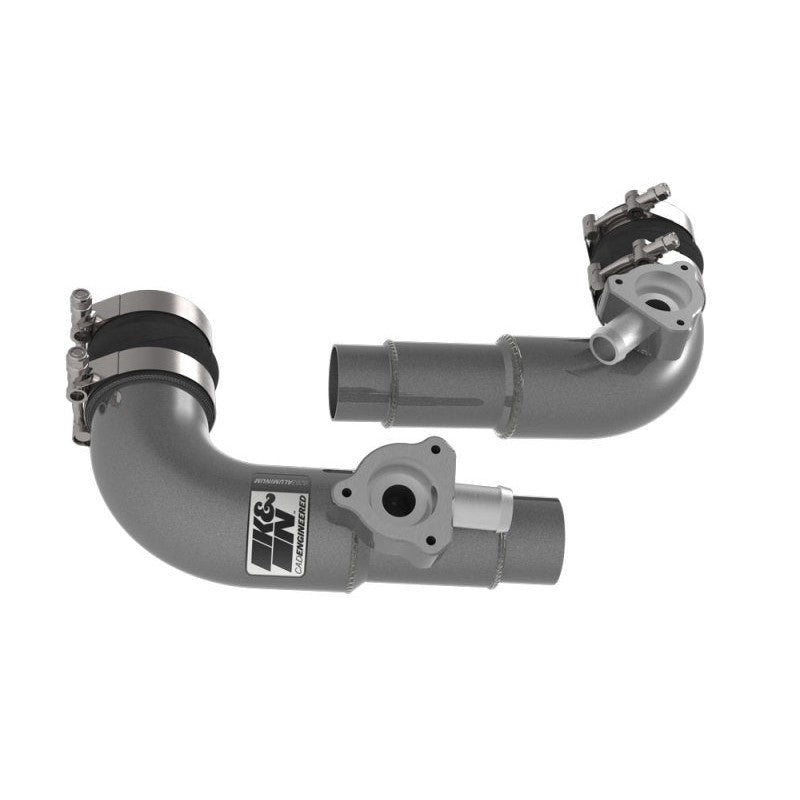 K&N 77-1013KC gunmetal gray powder-coated aluminum turbo charge pipe kit for 3.4L Toyota Tundra and Sequoia.
