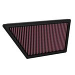 K&N 33-3185 high-flow washable air filter with pleated red oiled cotton media for 2023-2024 Ford Ranger and Everest
