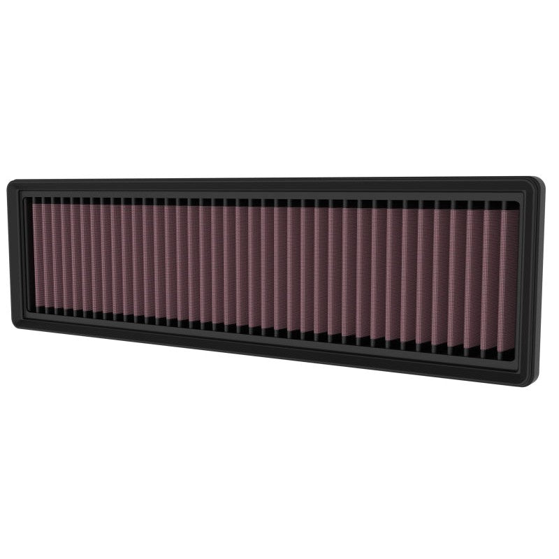 K&N 33-5151 high-flow replacement air filter featuring layered oiled cotton media in a rectangular frame.