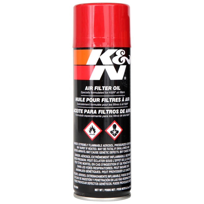 K&N 99-0504 aerosol spray can of red air filter oil, 6.5 oz size