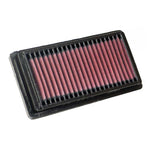 K&N 33-2544 rectangular replacement air filter with red pleated cotton media and a black rubber frame.