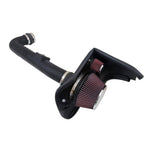 K&N 63 Series AirCharger intake system with black HDPE tube, conical filter, and heat shield for 2013-2016 Cadillac ATS