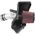 K&N 69 Series Typhoon performance intake kit 69-6031TS with silver aluminum tube and red conical air filter.