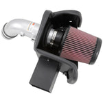 K&N 69 Series Typhoon cold air intake system for 2.5L Nissan Altima featuring a silver aluminum tube and heat shield.
