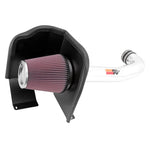 K&N 77 Series Performance Intake Kit with high-flow cotton filter and custom heat shield for GM trucks and SUVs.