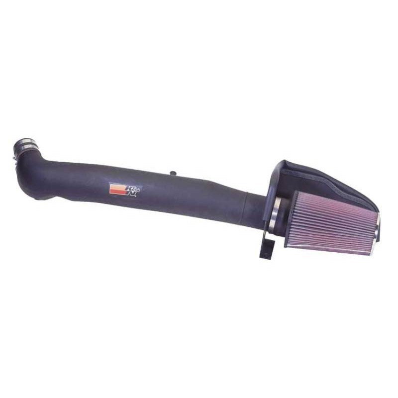K&N 57 Series FIPK intake kit with black HDPE tube and red oiled cotton air filter for 1988-1995 Ford V8-5.8L