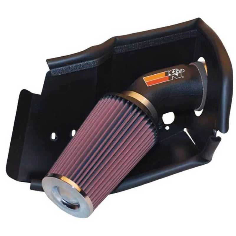 K&N performance intake system with HDPE tube, oversized conical air filter, and heat shield for E36 BMW models.