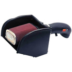 K&N Performance Air Intake Kit with red conical filter and black intake tube for 1996-2000 GM V8 trucks.