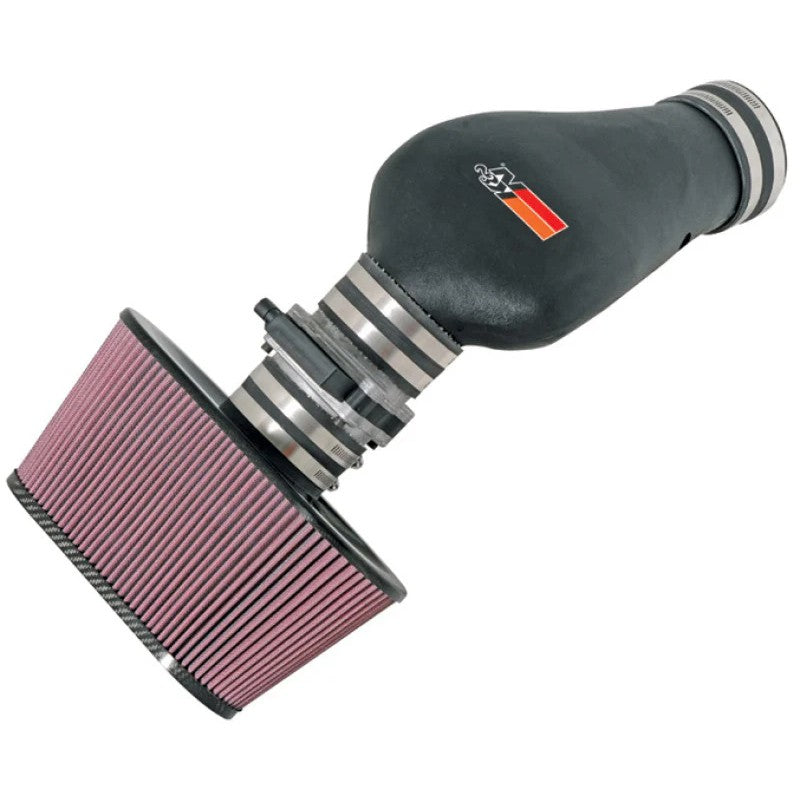 K&N 57 Series performance intake system with black HDPE tube and red oiled cotton filter for 1997-2000 Corvette.