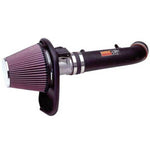 K&N 57-2527 performance air intake kit with black HDPE tube and red conical oiled cotton filter