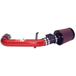 K&N 69-6000TR Typhoon short ram intake with red powder-coated aluminum tube and black rubber-topped cone air filter.