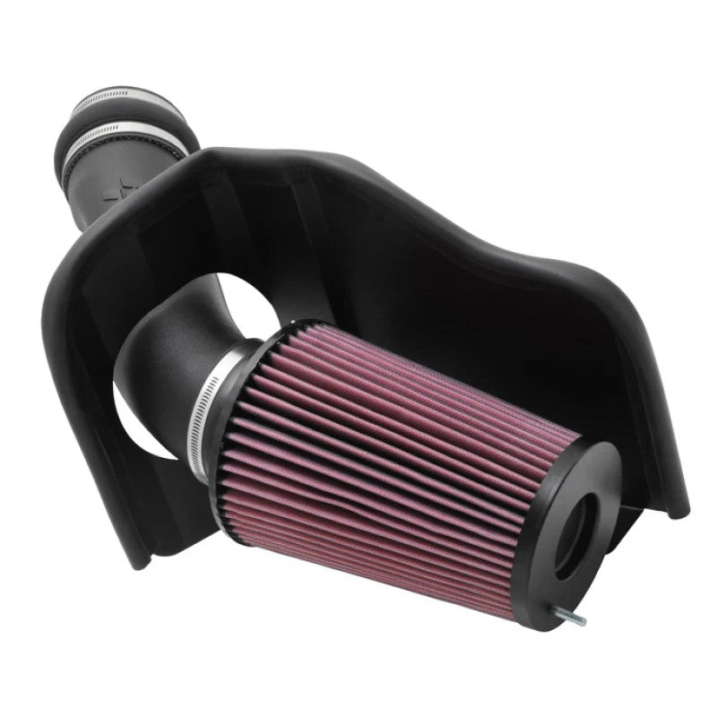 K&N Performance Intake Kit with black HDPE tube and red conical air filter for 1999-2003 Ford 7.3L Super Duty