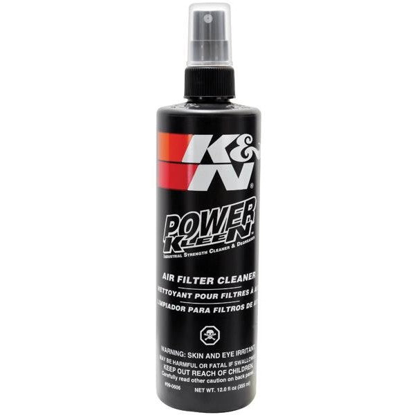 K&N Power Kleen 12oz pump spray bottle for cleaning oiled cotton air filter elements.