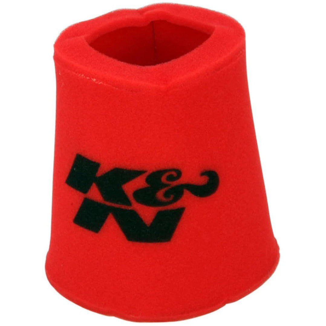 Red K&N Airforce foam pre-cleaner wrap for round tapered air filters with 6 inch base and 9 inch height