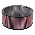 K&N E-3770 round custom air filter with red oiled cotton media and 14-inch outer diameter